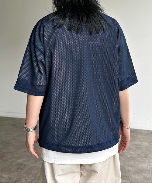 CPCM(シーピーシーエム)の「メッシュスピンドルT(Tシャツ/カットソー・レディース・チャコールグレー/ブラック/グレイッシュベージュ/ネイビー・SMALL/MEDIUM/LARGE)」の9枚目の写真