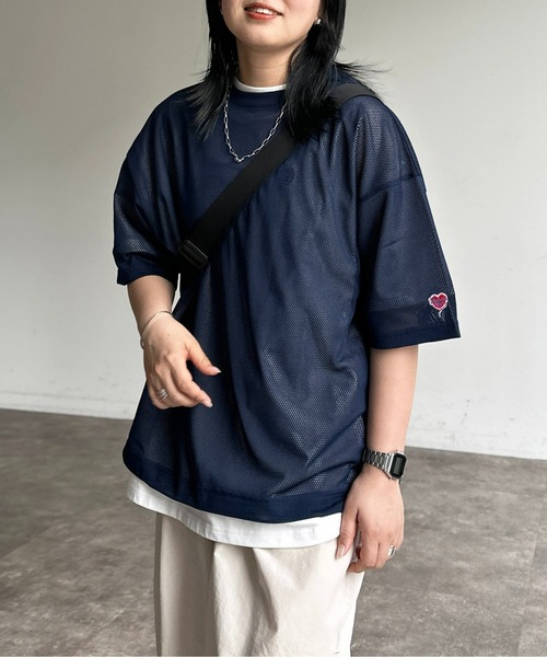 CPCM(シーピーシーエム)の「メッシュスピンドルT(Tシャツ/カットソー・レディース・チャコールグレー/ブラック/グレイッシュベージュ/ネイビー・SMALL/MEDIUM/LARGE)」の12枚目の写真