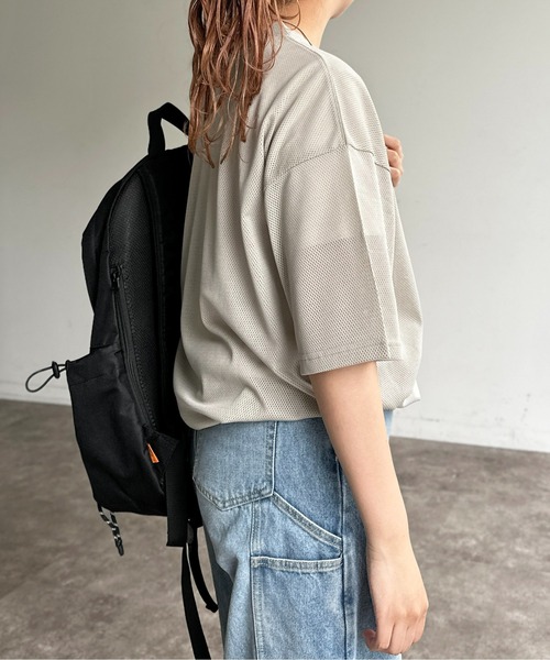 CPCM(シーピーシーエム)の「メッシュスピンドルT(Tシャツ/カットソー・レディース・チャコールグレー/ブラック/グレイッシュベージュ/ネイビー・SMALL/MEDIUM/LARGE)」の18枚目の写真