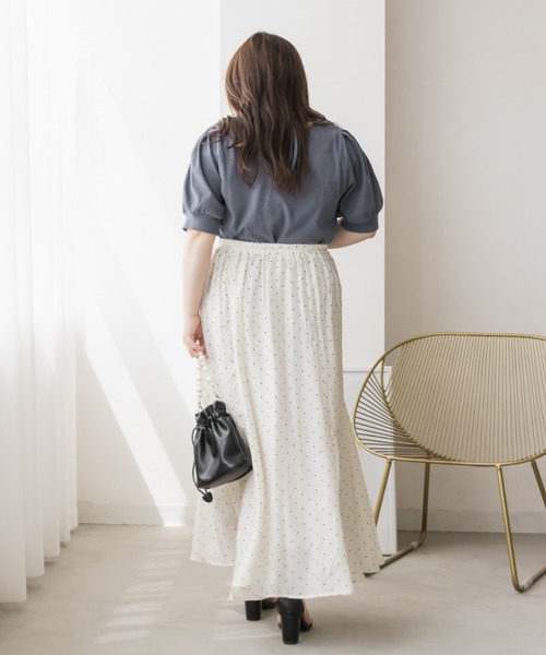 CLETTE（クレット）の「ホルターネックリブプルオーバー（Tシャツ/カットソー・レディース・ブラック/ブルー・LL/3L/4L）」の5枚目の写真