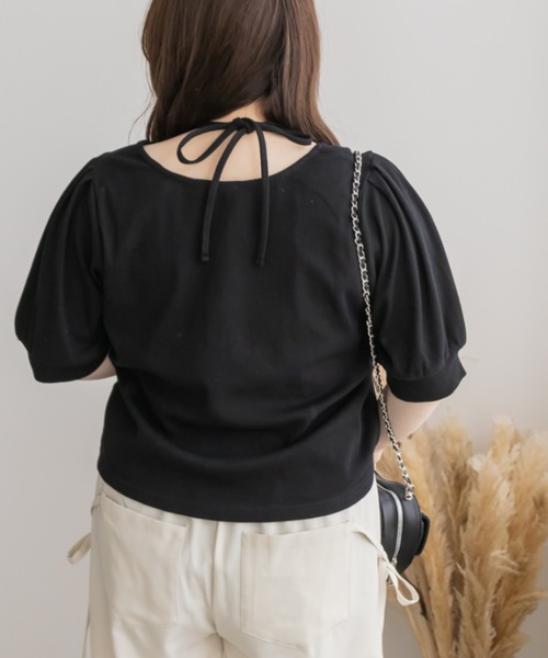 CLETTE（クレット）の「ホルターネックリブプルオーバー（Tシャツ/カットソー・レディース・ブラック/ブルー・LL/3L/4L）」の9枚目の写真