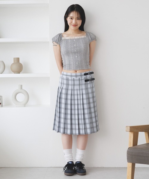 3.3 Field Trip （3.3フィールドトリップ）の「3.3 Field Trip／フリルレースTEE（Tシャツ/カットソー・レディース・グレー/ブラック/レッド・FREE）」の6枚目の写真