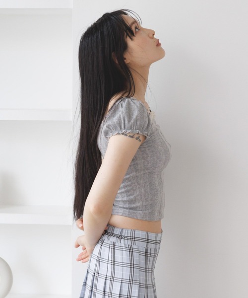3.3 Field Trip （3.3フィールドトリップ）の「3.3 Field Trip／フリルレースTEE（Tシャツ/カットソー・レディース・グレー/ブラック/レッド・FREE）」の11枚目の写真