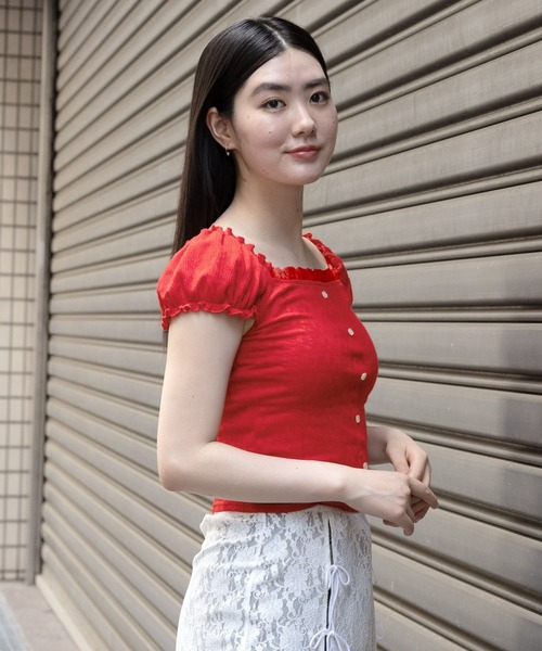 3.3 Field Trip （3.3フィールドトリップ）の「3.3 Field Trip／フリルレースTEE（Tシャツ/カットソー・レディース・グレー/ブラック/レッド・FREE）」の14枚目の写真