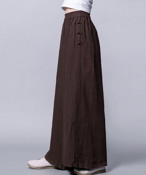 Miniministore(ミニミニストア)の「綿麻風ワイドパンツレディースリネンパンツ(カーゴパンツ・レディース・ブラウン/ブラック/ベージュ・FREE)」の12枚目の写真