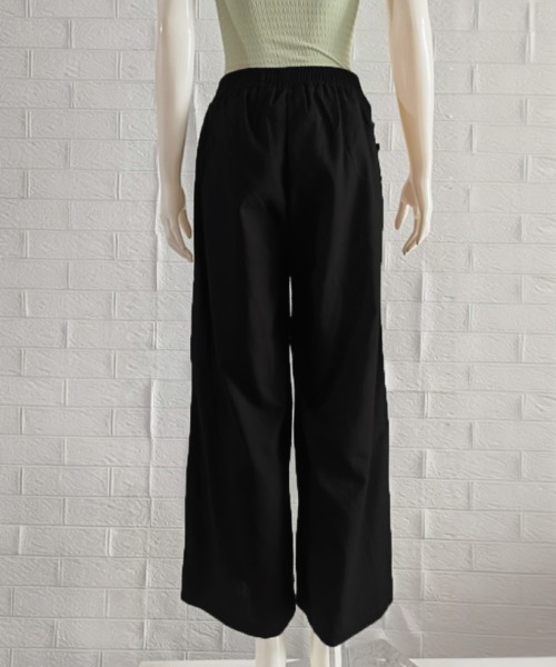 Miniministore(ミニミニストア)の「綿麻風ワイドパンツレディースリネンパンツ(カーゴパンツ・レディース・ブラウン/ブラック/ベージュ・FREE)」の15枚目の写真