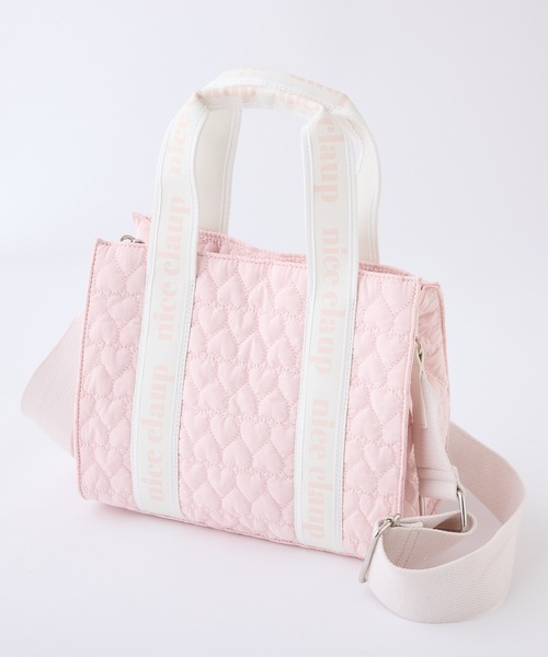 one after another NICE CLAUP（ワンアフターアナザーナイスクラップ）の「ハートキルティングミニトートバッグ/WEB限定アイテム（ショルダーバッグ・レディース・ブラック/アイボリー/ピンク/ベージュ/ブルー系その他・FREE）」の5枚目の写真