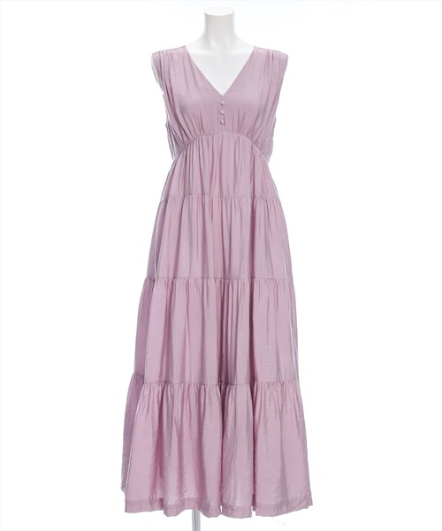 clear（クリア）の「Vネックノースリーブティアードワンピース≪2024SS≫（ワンピース・レディース・ブラック/グレー/パープル・F）」の18枚目の写真