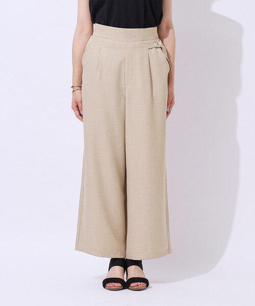 DRESKIP（ドレスキップ）の「◆【高レビュー/洗える/セットアップ可】サイドベルトがアクセント 大人のためのワイドパンツ（その他パンツ・レディース・ベージュ/ネイビー/カーキ・04/03/02）」の9枚目の写真