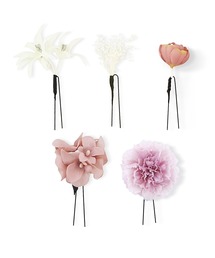 KIMONOMACHI（キモノマチ）の「お花髪飾り5点セット 日本製 ヘアアクセサリー Uピンセット フラワー 成人式 ブライダル Uピン髪飾り 振袖用 髪飾り　浴衣　髪飾り成人式　振袖髪飾り　袴 卒業式　ヘアアクセサリー（ヘアピン）」