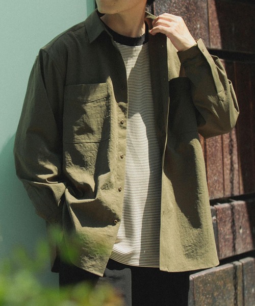 ITEMS URBANRESEARCH(アイテムズ アーバンリサーチ)の「ダブルポケットユーティリティーシャツ(シャツ/ブラウス・メンズ・ダークグレー/ブラウン系その他/カーキ・MEDIUM/LARGE)」の5枚目の写真