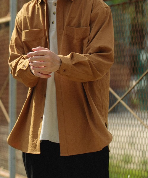 ITEMS URBANRESEARCH(アイテムズ アーバンリサーチ)の「ダブルポケットユーティリティーシャツ(シャツ/ブラウス・メンズ・ダークグレー/ブラウン系その他/カーキ・MEDIUM/LARGE)」の18枚目の写真