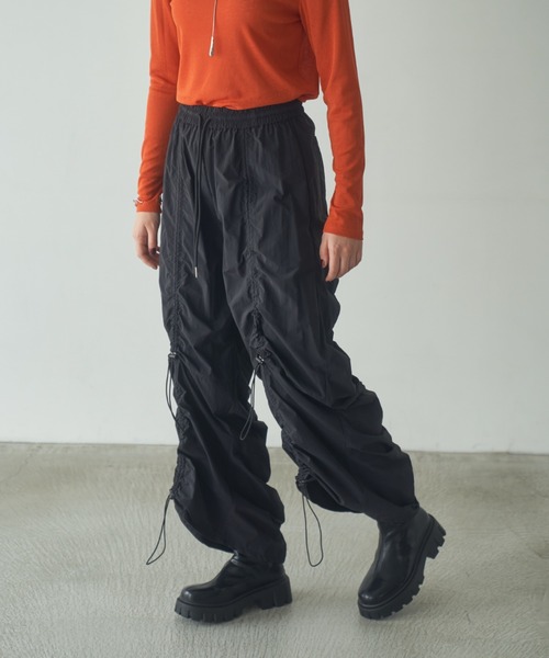 Happy John（ハッピージョン）の「drawstring gather wide pants/ドロストギャザーワイドパンツ（その他パンツ・レディース・シルバー/ブラック・SMALL/MEDIUM）」の10枚目の写真
