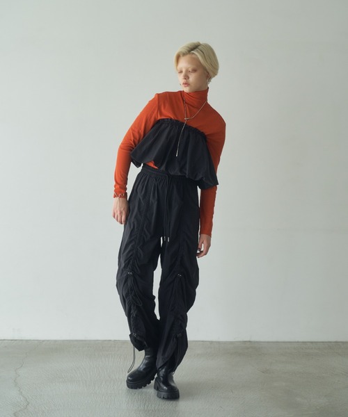 Happy John（ハッピージョン）の「drawstring gather wide pants/ドロストギャザーワイドパンツ（その他パンツ・レディース・シルバー/ブラック・SMALL/MEDIUM）」の15枚目の写真