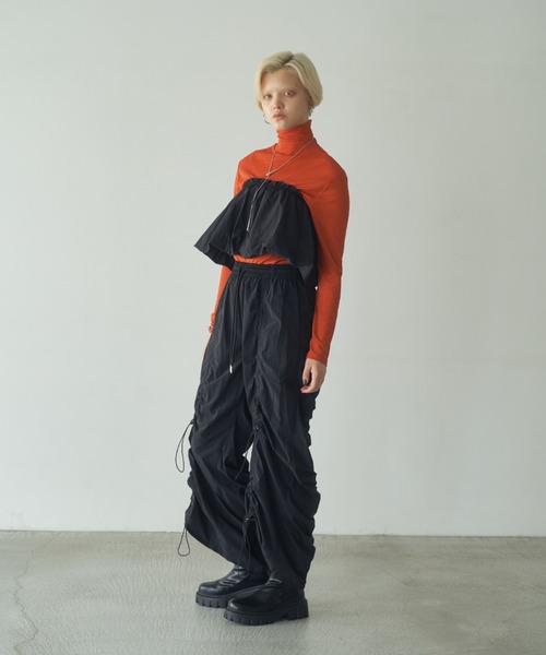 Happy John（ハッピージョン）の「drawstring gather wide pants/ドロストギャザーワイドパンツ（その他パンツ・レディース・シルバー/ブラック・SMALL/MEDIUM）」の16枚目の写真