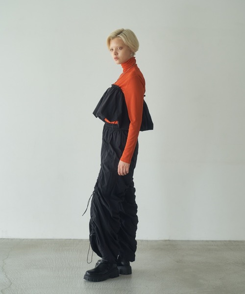 Happy John（ハッピージョン）の「drawstring gather wide pants/ドロストギャザーワイドパンツ（その他パンツ・レディース・シルバー/ブラック・SMALL/MEDIUM）」の17枚目の写真