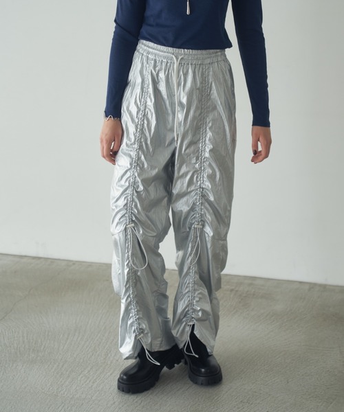Happy John（ハッピージョン）の「drawstring gather wide pants/ドロストギャザーワイドパンツ（その他パンツ・レディース・シルバー/ブラック・SMALL/MEDIUM）」の19枚目の写真