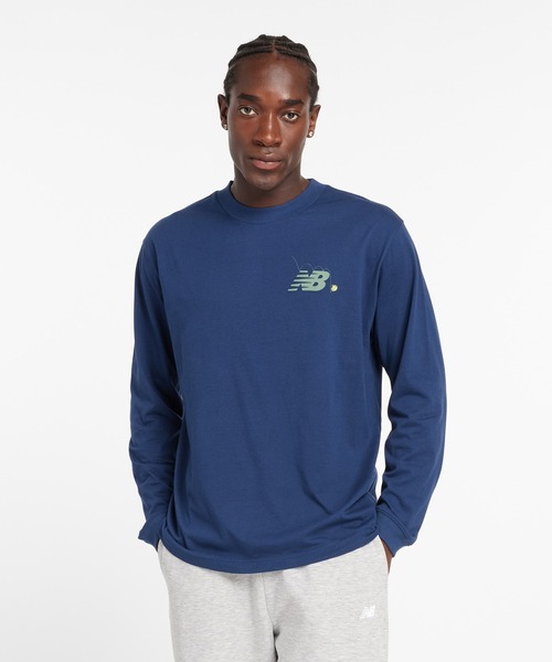 NEW BALANCE(ニューバランス)の「New Balance ロングスリーブTシャツ(Tシャツ/カットソー・メンズ・ネイビー・SMALL/MEDIUM/LARGE/X-LARGE/XX-LARGE)」の2枚目の写真
