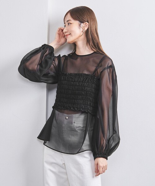 UNITED ARROWS 2WAY ブラウス ユナイテッドアローズ セール】シャーリング 2WAY ブラウス（シャツ/ブラウス