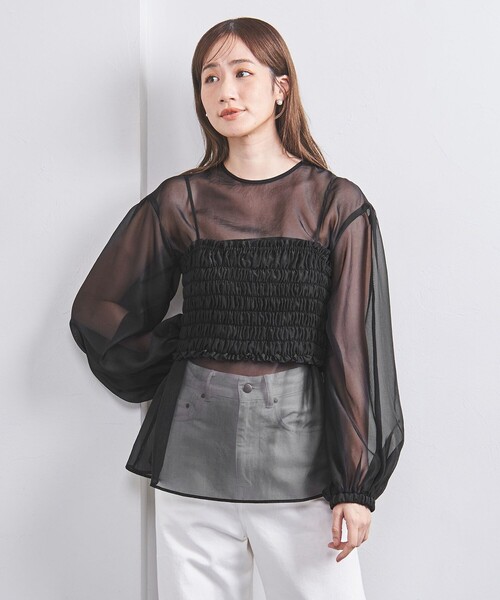 「UNITED ARROWS」 キャミソールブラウス FREE ライトピンク レディース UNITED ARROWS（ユナイテッドアローズ）の「ソフトオーガンジー