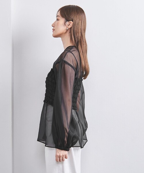 ユナイテッドアローズ ソフトオーガンジー キャミソール付き 2WAY ブラウス UNITED ARROWS LTD. OUTLET｜ソフトオーガンジー キャミソール