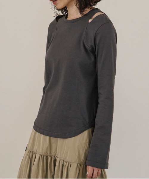 セール】ショルダースリットカットソー（Tシャツ/カットソー