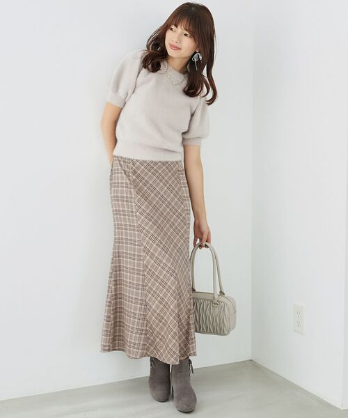 MAJESTIC LEGON（マジェスティックレゴン）の「チェックマーメイドスカート（スカート・レディース・グリーン系その他/ブラウン系その他2/ベージュ系その他2/ブルー系その他4・MEDIUM）」の3枚目の写真