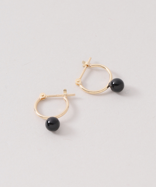 Spick & Span オニキスフープピアスS K10