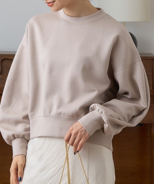 Rouge vif Anna（ルージュヴィフアンナ）の「ダンボールショートスウェット（Tシャツ/カットソー・レディース・ベージュ/ブラック/グレー・フリー）」の3枚目の写真