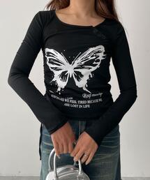 dispark | DISPARK/【24年秋冬新作】バタフライマルチデザインスリーブロンT(Tシャツ/カットソー)