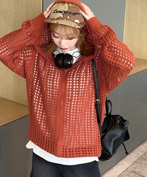 【apresjour mignon SOIE】ユニセックスメッシュニットパーカー【ZOZOTOWN限定アイテム】