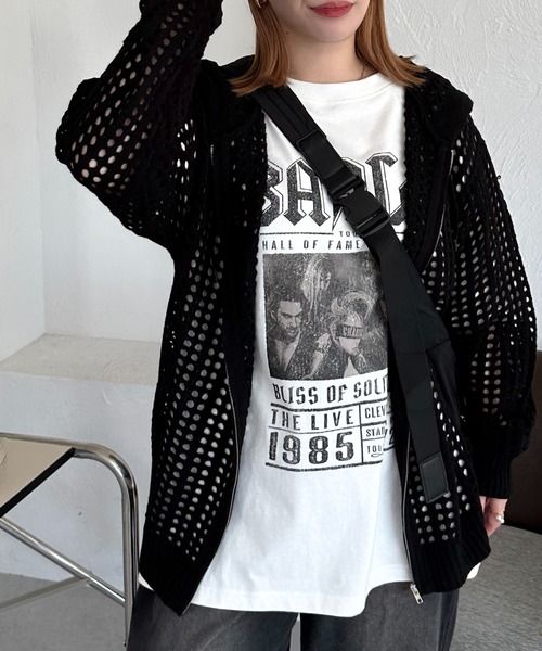 apres jour mignon(アプレジュールミニョン)の「【apresjour mignon SOIE】ユニセックスメッシュニットパーカー【ZOZOTOWN限定アイテム】(パーカー・レディース・ブラック/オレンジ/グレイッシュベージュ・MEDIUM/X-LARGE)」の14枚目の写真