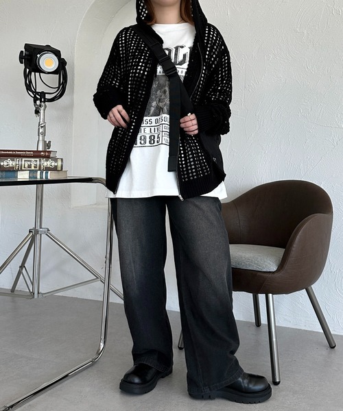 apres jour mignon(アプレジュールミニョン)の「【apresjour mignon SOIE】ユニセックスメッシュニットパーカー【ZOZOTOWN限定アイテム】(パーカー・レディース・ブラック/オレンジ/グレイッシュベージュ・MEDIUM/X-LARGE)」の16枚目の写真