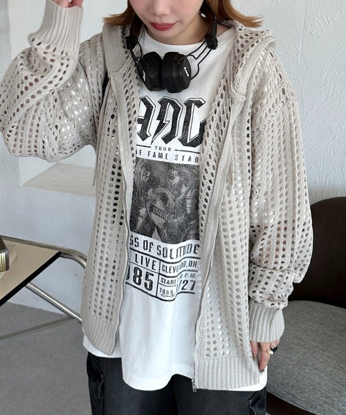 apres jour mignon(アプレジュールミニョン)の「【apresjour mignon SOIE】ユニセックスメッシュニットパーカー【ZOZOTOWN限定アイテム】(パーカー・レディース・ブラック/オレンジ/グレイッシュベージュ・MEDIUM/X-LARGE)」の18枚目の写真