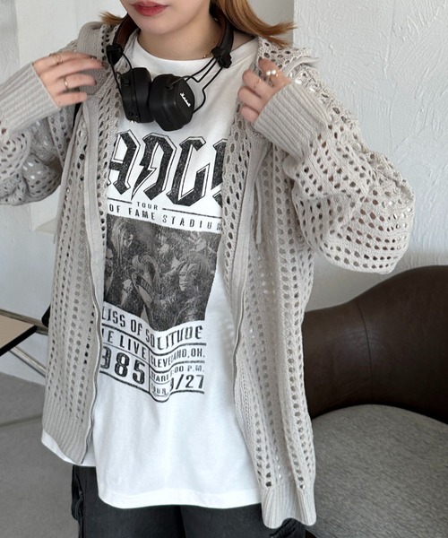 apres jour mignon(アプレジュールミニョン)の「【apresjour mignon SOIE】ユニセックスメッシュニットパーカー【ZOZOTOWN限定アイテム】(パーカー・レディース・ブラック/オレンジ/グレイッシュベージュ・MEDIUM/X-LARGE)」の8枚目の写真