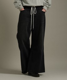 【LURAKU】Drawstring Washed Baggy Jeans ドローストリング ウォッシュド バギージーンズ