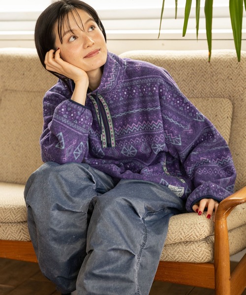 niko and...（ニコアンド）の「チロリアンフリースプルオーバー（その他トップス・レディース・パープル/ベージュ/ネイビー/ライトグレー・MEDIUM/LARGE）」の4枚目の写真
