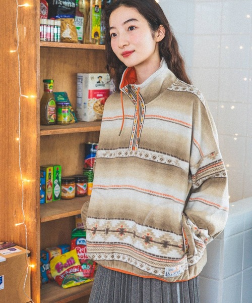 niko and...（ニコアンド）の「チロリアンフリースプルオーバー（その他トップス・レディース・パープル/ベージュ/ネイビー/ライトグレー・MEDIUM/LARGE）」の5枚目の写真