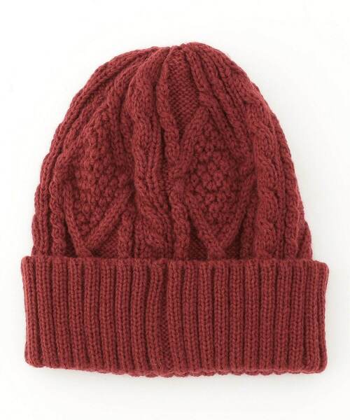 FRAPBOIS（フラボア）の「ケーブルワッチ キャップ（ニットキャップ/ビーニー・レディース・カーキ/オフホワイト/レッド/ブラック・FREE）」の5枚目の写真