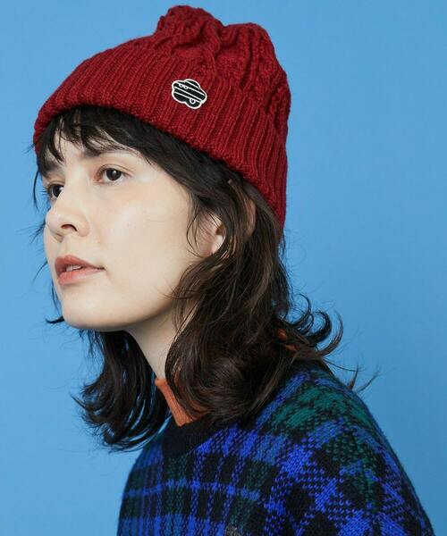 FRAPBOIS（フラボア）の「ケーブルワッチ キャップ（ニットキャップ/ビーニー・レディース・カーキ/オフホワイト/レッド/ブラック・FREE）」の8枚目の写真