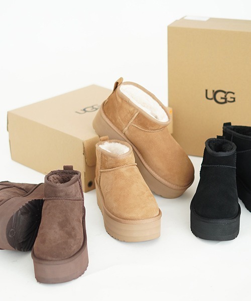 UGG（アグ）の「UGG / アグ：W CLASSIC ULTRA MINI PLATFORM：1135092-CHE[DEA]（ブーツ・レディース・ベージュ系その他・24cm/23cm/22cm）」の4枚目の写真