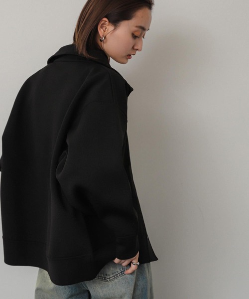SENSE OF PLACE by URBAN RESEARCH(センスオブプレイスバイアーバンリサーチ)の「スタンドカラーニットブルゾン(ブルゾン・レディース・アイボリー/カーキ/ブラック・ONE)」の5枚目の写真