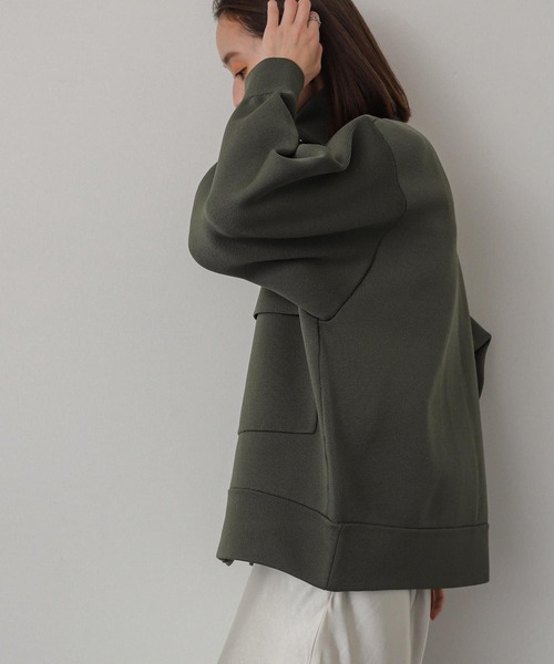 SENSE OF PLACE by URBAN RESEARCH(センスオブプレイスバイアーバンリサーチ)の「スタンドカラーニットブルゾン(ブルゾン・レディース・アイボリー/カーキ/ブラック・ONE)」の15枚目の写真