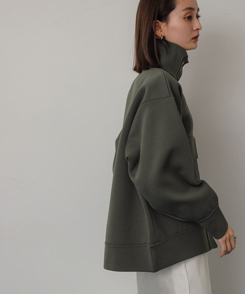 SENSE OF PLACE by URBAN RESEARCH(センスオブプレイスバイアーバンリサーチ)の「スタンドカラーニットブルゾン(ブルゾン・レディース・アイボリー/カーキ/ブラック・ONE)」の16枚目の写真