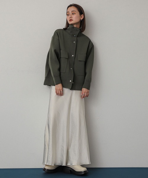 SENSE OF PLACE by URBAN RESEARCH(センスオブプレイスバイアーバンリサーチ)の「スタンドカラーニットブルゾン(ブルゾン・レディース・アイボリー/カーキ/ブラック・ONE)」の17枚目の写真