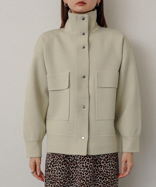 SENSE OF PLACE by URBAN RESEARCH(センスオブプレイスバイアーバンリサーチ)の「スタンドカラーニットブルゾン(ブルゾン・レディース・アイボリー/カーキ/ブラック・ONE)」の18枚目の写真