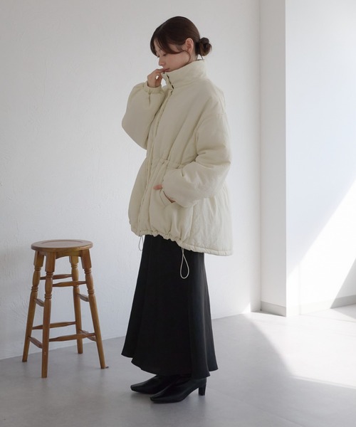 リグリーム　ドロストフーディブルゾン　ホワイト　新品 オーバーヨークドロストブルゾン(1 WHITE): : ウィメンズ｜PUBLIC