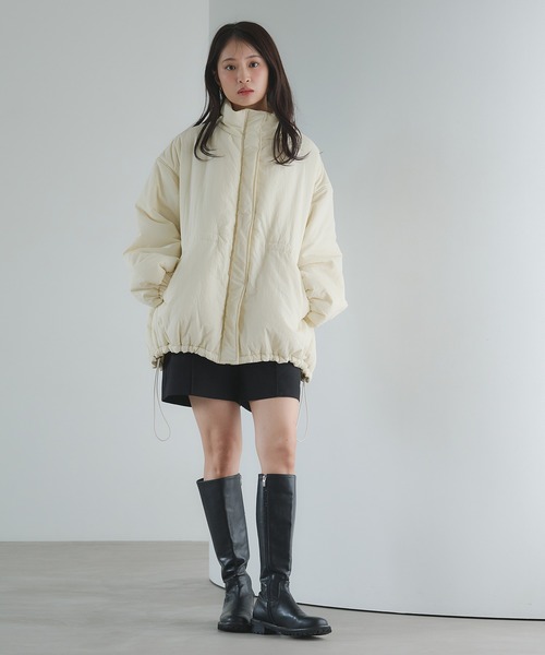 raffime（ラフィミー）の「スタンドネックドロストブルゾン（ブルゾン・レディース・アイボリー/ブラック/ライトベージュ・フリー）」の22枚目の写真