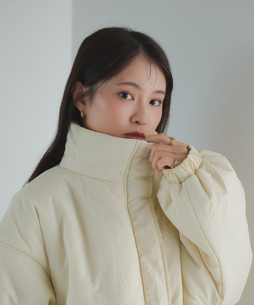 raffime（ラフィミー）の「スタンドネックドロストブルゾン（ブルゾン・レディース・アイボリー/ブラック/ライトベージュ・フリー）」の17枚目の写真