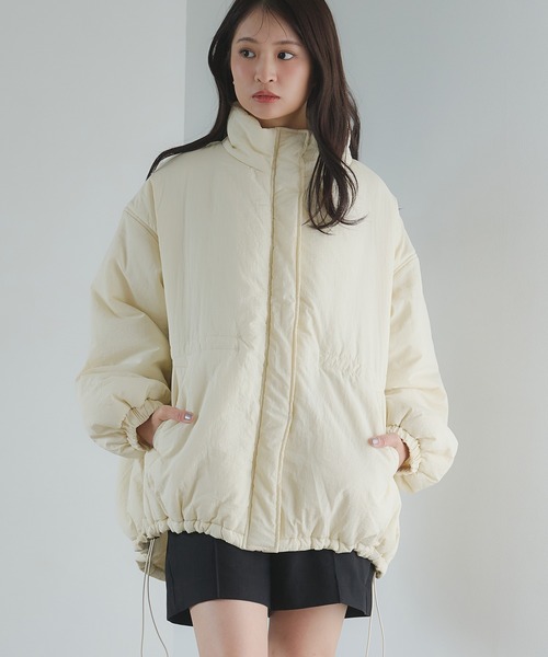 raffime スタンドネックドロストブルゾン　アイボリー　新品未使用　タグ付き スタンドネックドロストブルゾン（ブルゾン）｜raffime（ラフィミー